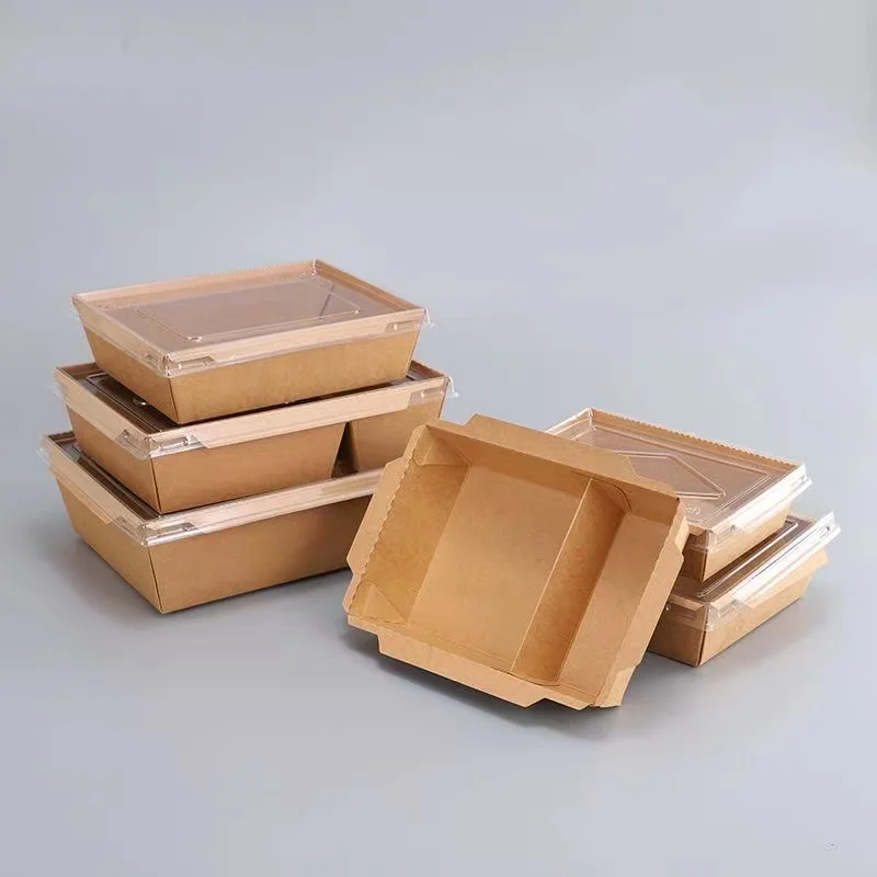 Wholesale Compartment Large Takeaway Paper Container Lunch With Lid Takeway Food Kraft Box - Image 6