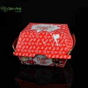 Best Selling Triangle Takeaway Square Yellow Wrap Sandwich Hamburger Shape for Restaurant Box Boat Tray