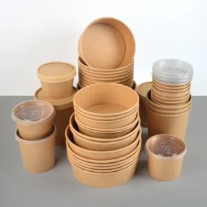 Popular Design Craft Waterproof Oval Mini Mixing Set Paper Kraft With Lid Bowl Salad