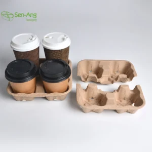 Fashion Take Away Cardboard Carrier Handle Reusable Go Coffee 2 4 6Cups Cup Holder for Hot Drink