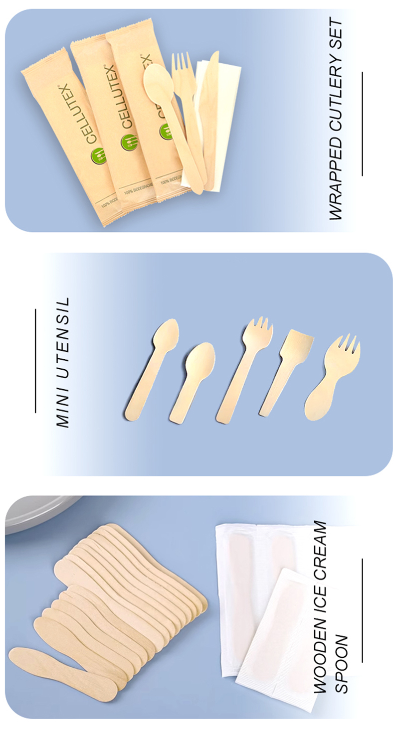 Restaurant Disposable Cutlery Wooden Spoons Wood Knife Fork Spoon - Image 4