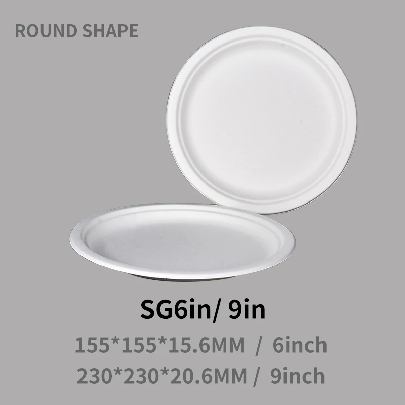6-9 Inch Restaurant Leakproof Compostable Sugarcane Bagasse Square Pulp Disposable Plates for Party-OEM Brand - Image 4