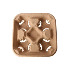 Custom Paper Pulp 2 4 Compartment Coffee Paper Cup Carrier Tray