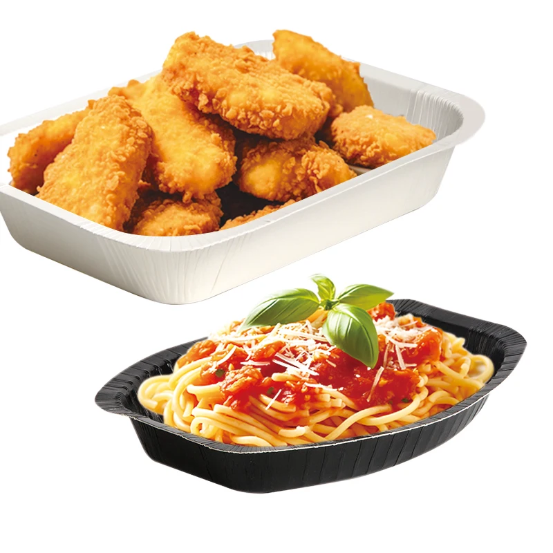 Large Pet Paper Tray for Supermarket Meat Vegetables Fruits BBQ Tableware Salad Bowl Take Away Food Packaging - Image 3