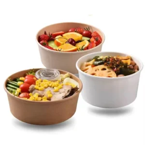 New Product Kraft Paper Round Pet Lid Kraf Double Wall Disposable Food Container Packing Oval a Salad Bowl