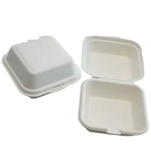 Custom Eco Friendly Biodegradable Microwavable Disposable Sugarcane Bagasse Pulp PE Coating Food Box