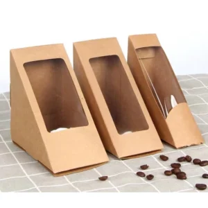 Lunch Long Kraft Square Taco Hamburger Packaging for Sandwich Wrap Box Sandwich Box