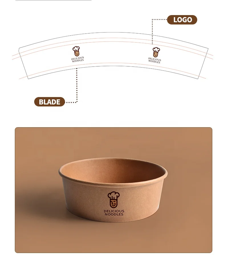 Food Grade Kraft Paper Bowl Eco-friendly Disposable Paper Bowl for Salad - Image 3
