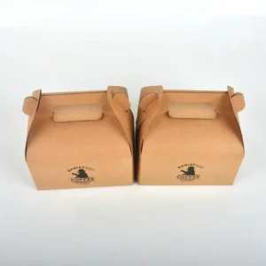 Recyclable Kraft Paper Cake Box with Window Customizable Size for Cake Pastel Cupcake and Potato Chips