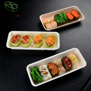 Original Ce Compartment Inner Ship Type Hot Dog Box Disposable Kraft Paper Variety Size Sushi Tray With Certificate