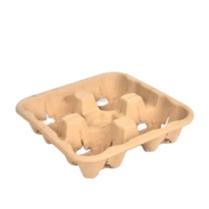 OEM Cup Carrier Coffee Tea Hot Drink Paper Pulp Cup Holder Customized Takeaway Cup Holder