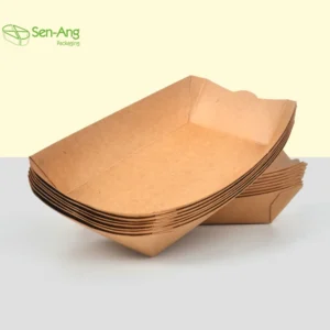 Factory Price French Fry Food Fast Disposable 4Oz Paper Ship Type Sushi Container Snack Kraft Boat Tray