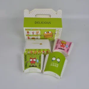 Best Price Roll-Box Cardboard Platter Paper Eco Parcel Packing Reusable Triangle Sandwich Box