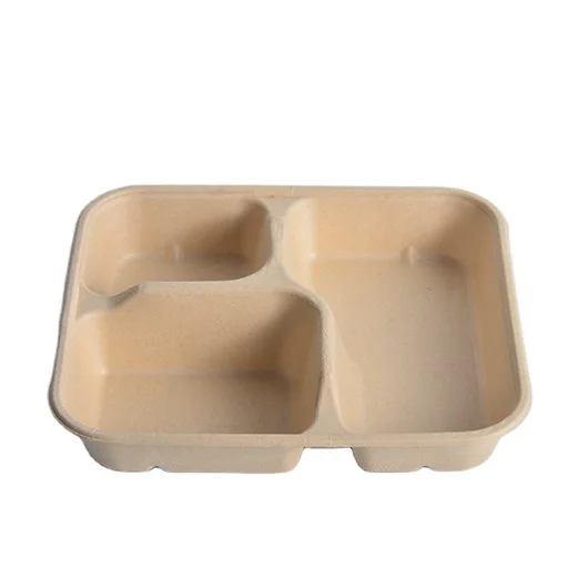 Biodegradable Disposable Divided Plates Bagasse Tray With Compartment - Image 4
