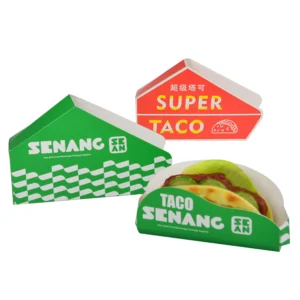Custom Mexico Taco Box Logo Paper Food Trays to Go Biodegradable Take Away Disposable Paper Tacos Takeaway Food Boxes