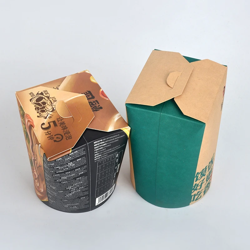 Kraft Paper UV Coating Takeaway Packaging for Sushi Chinese Restaurant Rice Paper Noodles Box - Image 2