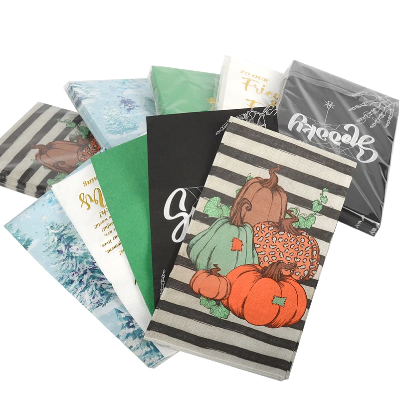 Customizable 1-Ply Airlaid Paper Napkin Disposable and Printed Foldable Serviettes for Cutlery Holding - Image 5