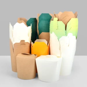 Kraft Paper UV Coating Takeaway Packaging for Sushi Chinese Restaurant Rice Paper Noodles Box