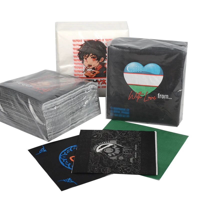 Disposable Restaurant Custom Logo Wedding Party Tissue Paper Napkins Gold Foil Paper Dinner Paper Napkins - Image 4