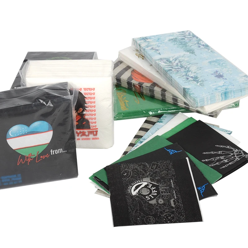 Customizable 1-Ply Airlaid Paper Napkin Disposable and Printed Foldable Serviettes for Cutlery Holding - Image 2