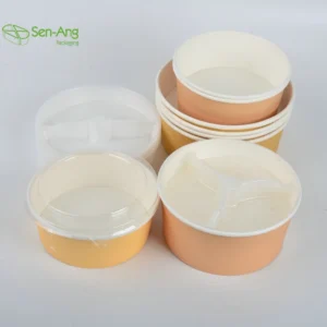 Original Salad Bowl 500 750 1000Ml With Lid Paper Soup Container