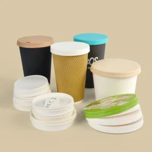 Custom logo Biodegradable Paper Lid White for Take Away Paper Coffee Cup Factory Direct Supply