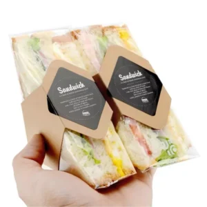 Promotion Hamburger Lunch Packaging Pp Paper Triangle Parcel Eco Platter Square Sandwich Box