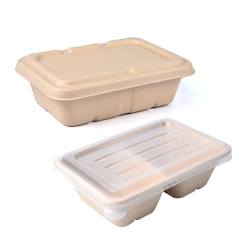 650ml Eco-friendly Disposable Biodegradable Bagasse Take Away To-go Food Container Sugarcane Pulp Lunch Box - Image 6