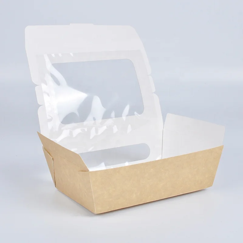 Natural Kraft Salads Sandwiches Pastries Take Out Window Boxes - Image 6