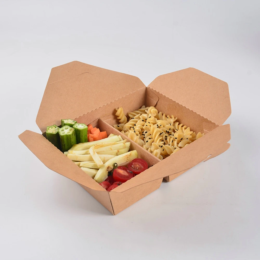 WMNPZ04 Custom Kraft Paper Folders Eco-Friendly 2-Compartment Food Container for Baby Food Chewing Gum & More - Image 3