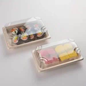 Good Selling Take Away Logo Go Packaging Unterteilungen Paper With Window Sushi Roll Box