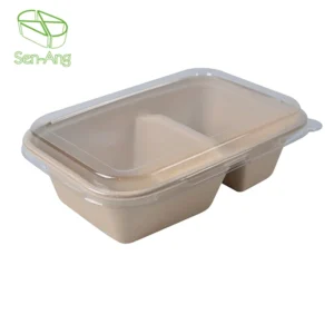 Plate Take Away Bagasse Hamburger Sugarcane Pulp Way Meal Food Lid Sugar Cane Shipping Box