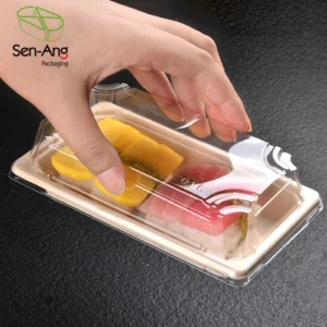 Go Uk Takeaway Container Square Eco-Friendly With Lid Sushi Tray Wood
