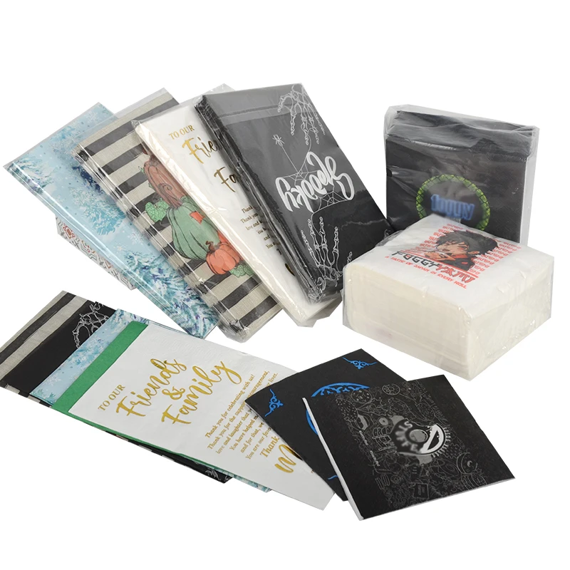 Disposable Restaurant Custom Logo Wedding Party Tissue Paper Napkins Gold Foil Paper Dinner Paper Napkins - Image 3