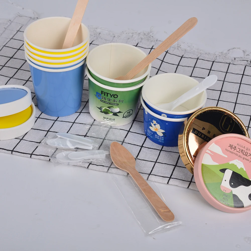 Printed Logo Disposable 7oz 8oz 20oz 24oz 9oz 12oz 14oz Frozen Yogurt Ice Cream Paper Packaging Cup - Image 4