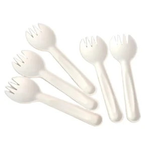 Biodegradable Disposable Cutlery Dinner Sugarcane Paper Plates Set Forks Knives Spoons Set