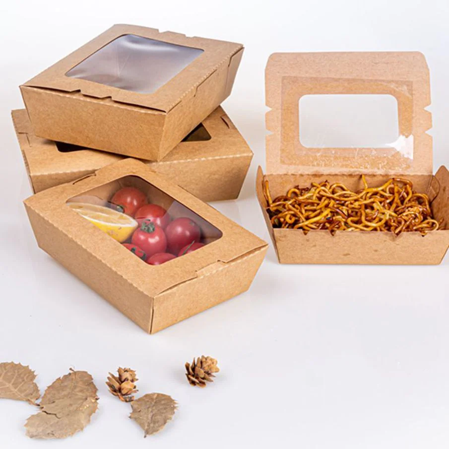 Natural Kraft Salads Sandwiches Pastries Take Out Window Boxes - Image 2