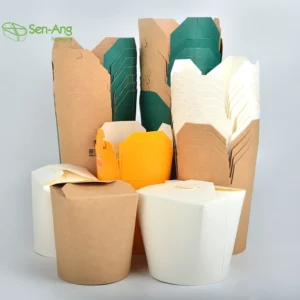 Rice Fried Pasta Pe Coating Cup Paper Custom Disposable Takeaway Instant Kraft Noodle Box