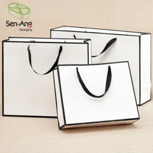 Die Cut Unique Twisted Handle Packaging Paper Bag With Your Own Logo Print