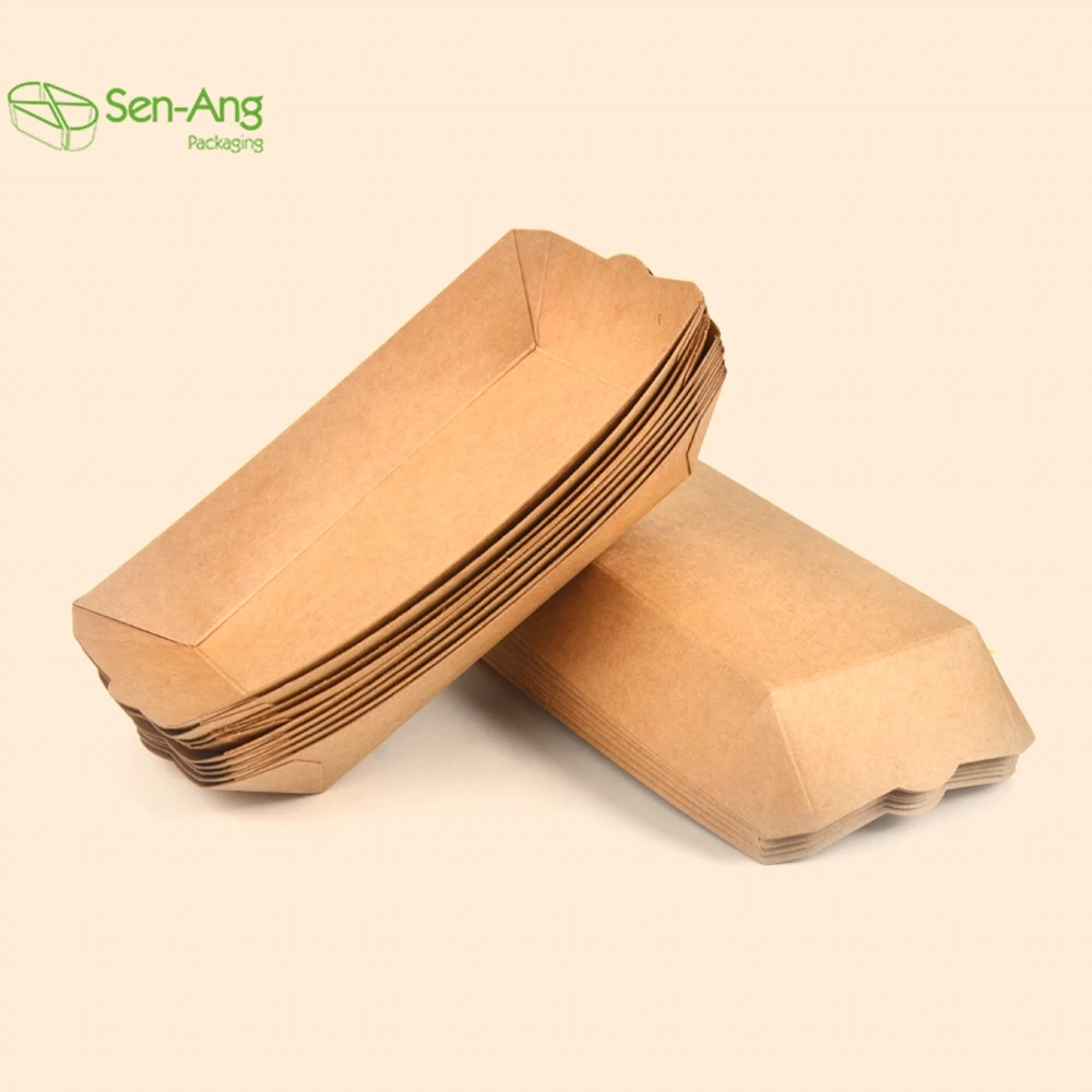 Wholesale Food Boat Disposable Hot Dog French Fry Shape Cookie Snack 6Oz Kraft Paper Tray - Image 3