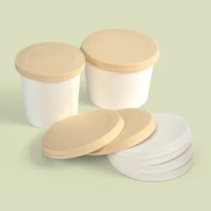 Biodegradable Disposable Paper Cup Lid Pulp Molding Cup Lid Easy Open Round Shape Paper White or Brown