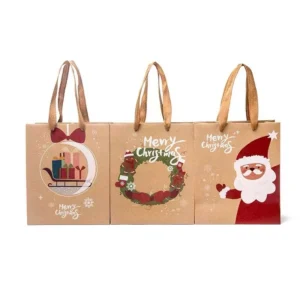 Custom Packaging Kraft  Paper Bags Christmas Paper Gift Bags