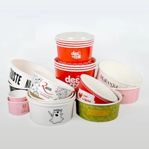 White Brown Takeout Round Waterproof Oilproof Soup Disposable Kraft Paper Salad Bowl with Lid