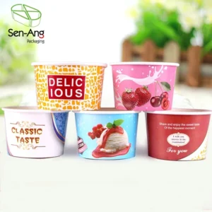 Paper White Packaging Tub Packing Kraft Square Ice Cream Cup