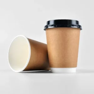 8oz 9oz 12oz Custom Printed PE Coated Kraft Double Wall Paper Cup Wholesale Coffee Cup
