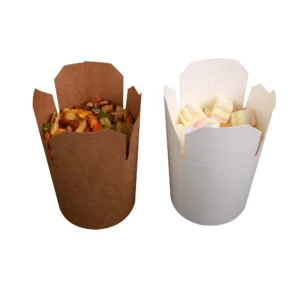 Best Selling Eco-friendly Customizable Kraft Pasta Packaging Bowl Embossing Folders Style 24Oz Capacity for Sushi Rice