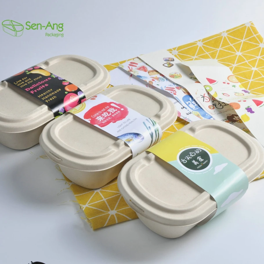 Bagasse Pulp Food Packaging Container Eco Friendly Biodegradable Sugarcane Box - Image 2