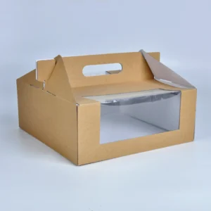 Printed Cardboard Paper Food Packaging Cake Box Wholesale With Handle