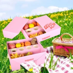 Wholesale Flip Table Party Chocolate Cookie Kraft Cardboard Trays Grazing Box Packaging Pastry Box Custom Logo Picnic Box