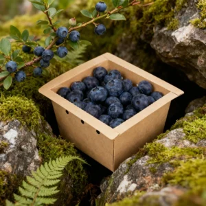 Disposable Paper Box with Vent Holes Eco Packaging for Fresh Produce Transport Kraft Paper Fruit Tray with PP PET Lid